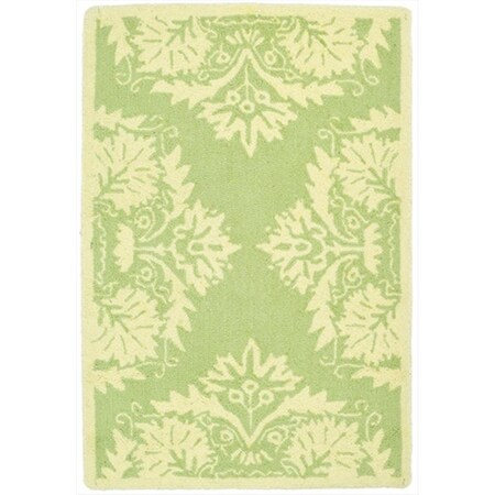 Safavieh 3 ft. - 9 in. x 5 ft. - 9 in. Small Rectangle- Transitional Chelsea Green And Beige Hand Hooked Rug HK359B-4